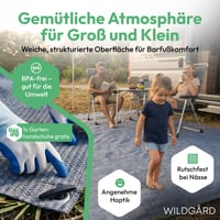 Covor de exterior WILDGÅRD Albastru/Gri 300x400 cm, covor pentru cort, camping/caravană/autorulotă, cu geantă de depozitare, mănuși de grădinărit și 8 țăruși în formă de T 5
