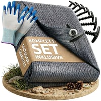 Covor de exterior WILDGÅRD Albastru/Gri 300x400 cm, covor pentru cort, camping/caravană/autorulotă, cu geantă de depozitare, mănuși de grădinărit și 8 țăruși în formă de T 1