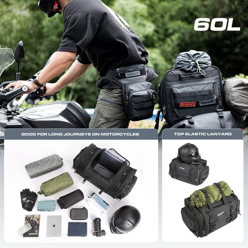 Wildken motoros hátsó táska 40-60L vízálló nyereg táska esővédővel