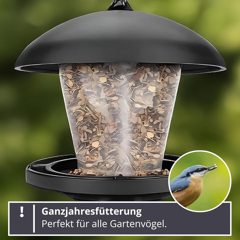 WILDLIFE FRIEND Függő Madáretető - Fekete, Vadon Élő Madarak Etetéséhez