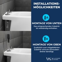 Wilford & Sons Prémium WC ülőke Duroplast D-forma fehér - Lecsapódásgátlóval, levehető, könnyen tisztítható WC tető és ülőke szett 6