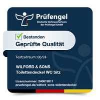 Wilford & Sons Prémium WC ülőke Duroplast D-forma fehér - Lecsapódásgátlóval, levehető, könnyen tisztítható WC tető és ülőke szett 7