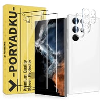 Sada tvrdených skiel na displej + ochranných fólií na fotoaparát WILLONE pre Samsung Galaxy S22 Ultra 5G (2+2 ks), kompatibilné s odtlačkom prsta, tvrdosť 9H, HD čírosť 1