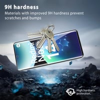 Folie de sticlă securizată WILLONE pentru Xiaomi Redmi Note 14 Pro 5G cu 2+2 protectoare pentru cameră, duritate 9H, compatibilă cu cititorul de amprente, fără bule, protecție ecran Ultra HD 4