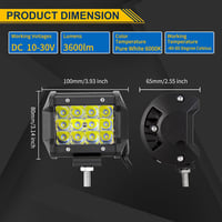 Willpower 107cm 540W LED munkalámpa görbült + 2db 4" LED fényszóró 12V/24V 3