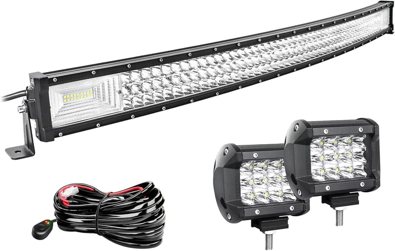 Willpower 107cm 540W LED munkalámpa görbült + 2db 4" LED fényszóró 12V/24V