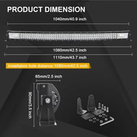 Willpower 107cm 540W LED munkalámpa görbült + 2db 4" LED fényszóró 12V/24V 2