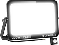 Willpower 200W 20000 lm LED reflektor mozgásérzékelővel, 6000K hideg fehér, IP66 vízálló 1