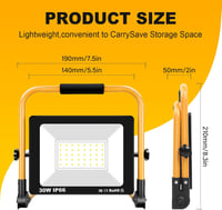 Willpower 30W 3000 lm LED munkalámpa IP66 vízálló reflektor szerelőlámpa - 30.0 Watt 2