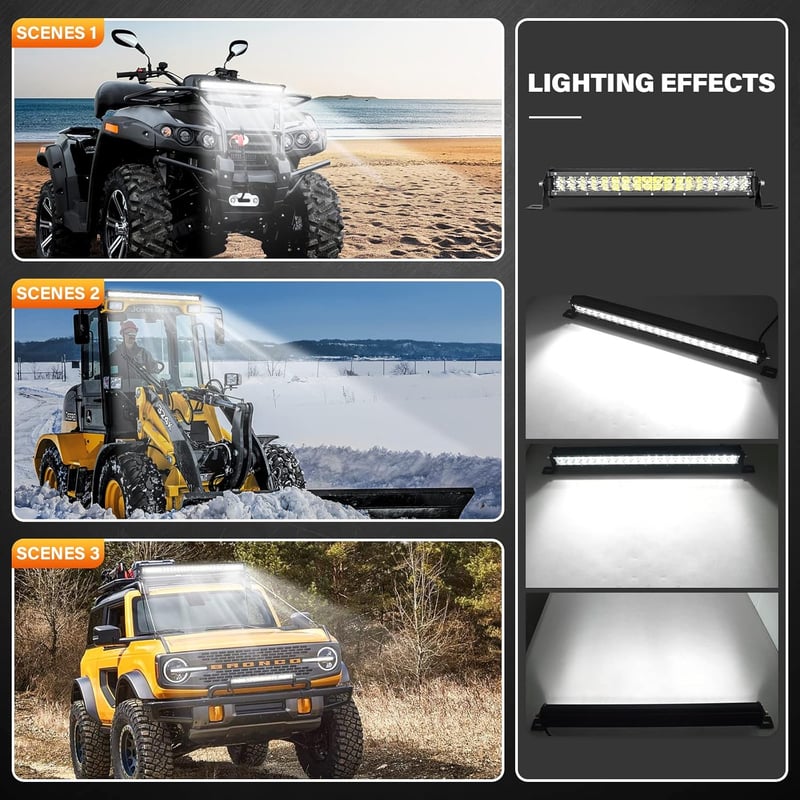 Willpower 38 cm 108 W LED munkalámpa 12V/24V vízálló offroad traktor teherautó - 15 Zoll 108W + Kabelbaum