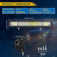 Willpower 38 cm 216 W LED munkalámpa 12V/24V autóhoz traktorhoz 2