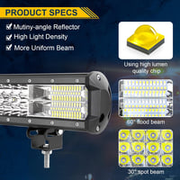 RIGIDON 34 hüvelykes 86 cm 468 W vízálló LED fénysor készlet 12 V kábelköteggel 6000 K fehér off-road fénysáv autóhoz SUV UTV ATV kamion 4x4 3