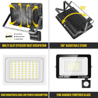 Willpower 50W 5000 lm LED reflektor mozgásérzékelővel, IP66 vízálló, 6000K hideg fehér - 50W, 6000k Cool White 3