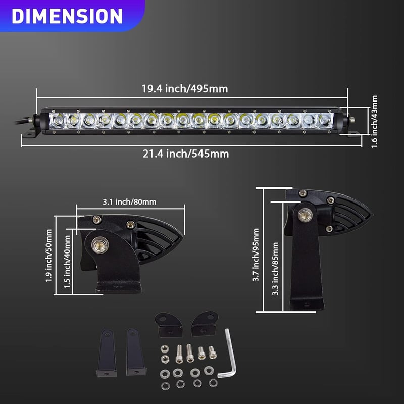 Willpower 90W 19 Inch LED munkalámpa spotlámpa terepjáróhoz autóhoz - 19'' - 90W - Spot
