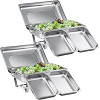 Wilprep Rozsdamentes Acél Chafing Dish Szett - 9L Ételmelegítő Tálalóedény Büféhez, 10 Tálcával, 140°C-ig, Vendéglátáshoz és Rendezvényekhez 1