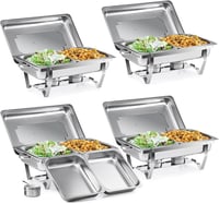 Wilprep Rozsdamentes Acél Melegentartó Tálca Szett 9L Buffet Étel Melegítő Catering Rendezvény Party 4 Részes GN Tartály 9