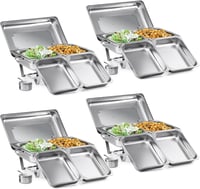 Wilprep Rozsdamentes Acél Melegentartó Tálca Szett 9L Buffet Étel Melegítő Catering Rendezvény Party 4 Részes GN Tartály 1