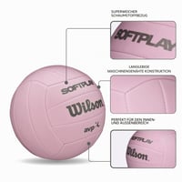 Volejbalová lopta Wilson AVP Soft Play - Oficiálna veľkosť, Ružová 3