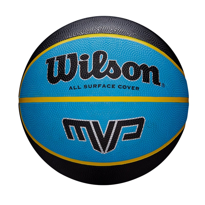 Basketbalová lopta Wilson MVP - veľkosť 7, čierna/modrá, gumená, na vnútorné aj vonkajšie použitie