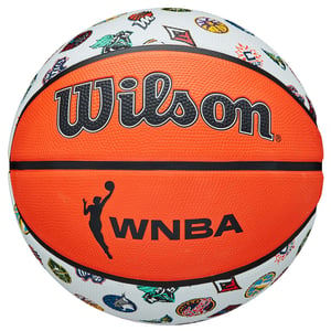 Basketbalová lopta Wilson NBA All Team – Unisex veľkosť pre dospelých, oficiálna basketbalová lopta s logom tímov NBA na rekreačné aj súťažné účely