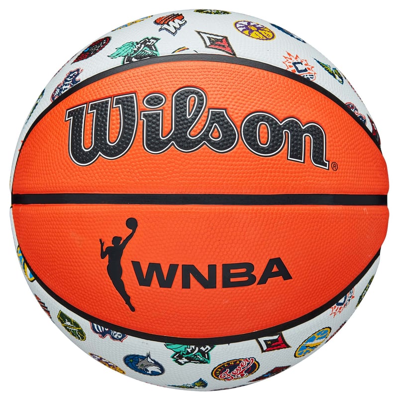 Basketbalová lopta Wilson NBA All Team – Unisex veľkosť pre dospelých, oficiálna basketbalová lopta s logom tímov NBA na rekreačné aj súťažné účely