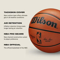 Vonkajšia basketbalová lopta Wilson NBA Authentic Series, veľkosť 7, guma Tackskin, hnedá 4