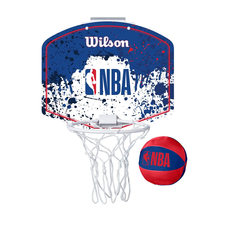 Sada basketbalového koša Wilson NBA Team Mini Hoop – červená/biela/modrá, plastový mini kôš pre deti