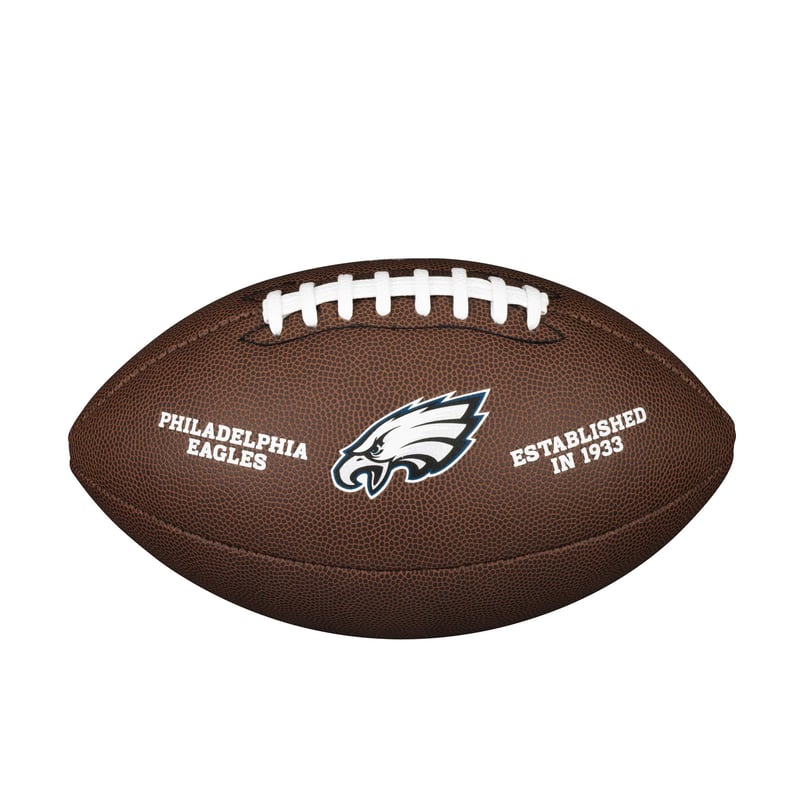 Futbalová lopta Wilson NFL Philadelphia Eagles - oficiálna veľkosť, PVC, hnedá - na rekreačné a zberateľské účely, WTF1748XBPH