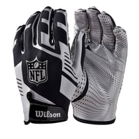 Rukavice na americký futbal Wilson NFL Stretch Fit Receivers Glove WTF930700M, univerzálna veľkosť, čierna/strieborná 1