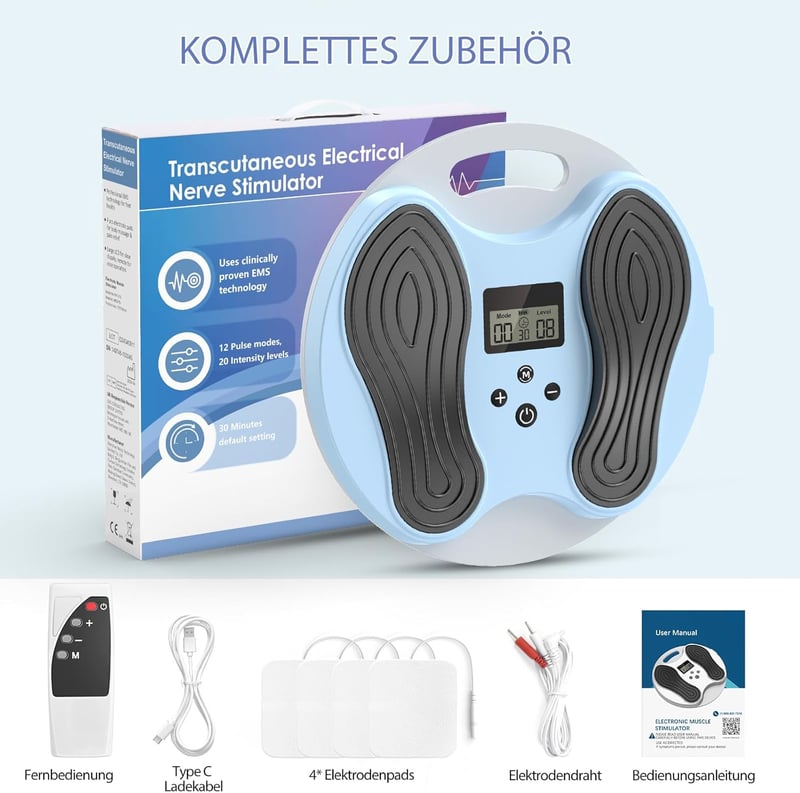 Wilwish EMS lábmasszírozó vérkeringés stimulátor USB töltéssel