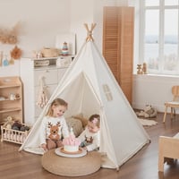 Wilwolfer Gyerek Tipi Sátor 100% Pamut Hordtáskával Lány Fiú Játéksátor 2