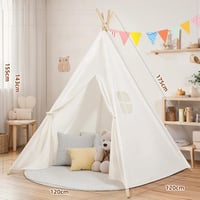 Wilwolfer Gyerek Tipi Sátor 100% Pamut Hordtáskával Lány Fiú Játéksátor 8