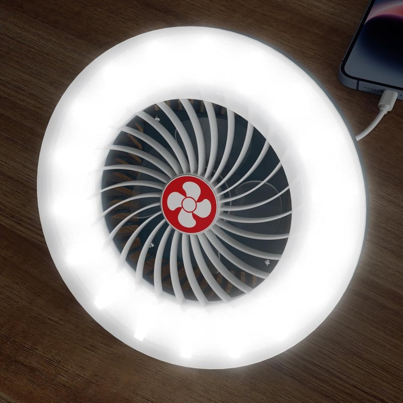WIMIRIL 4400mAh USB Kemping Lámpa 54 LED Ventilátor Mágneses Akasztóval
