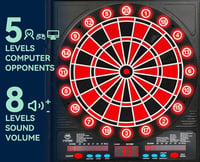 WIN.MAX Elektromos Darts Tábla LED Kijelzővel - Tömörfa Szekrénnyel, 12 Puha Nyíllal és 100 Tartalék Heggyel, Felnőtteknek 7