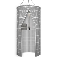 Okrúhly sprchový záves WINARA – polyester, dvojitý zips, tepelná izolácia, prenosný, moderná kúpeľňová dekorácia, biely, 100x200 cm (1 panel) 1