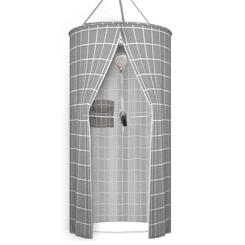Okrúhly sprchový záves WINARA – polyester, dvojitý zips, tepelná izolácia, prenosný, moderná kúpeľňová dekorácia, biely, 100x200 cm (1 panel)