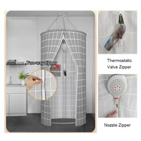 Okrúhly sprchový záves WINARA – polyester, dvojitý zips, tepelná izolácia, prenosný, moderná kúpeľňová dekorácia, biely, 100x200 cm (1 panel) 5