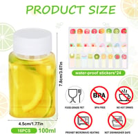 Winbest 16 db-os újrafelhasználható 100 ml-es üveg szett itallal töltéshez 2
