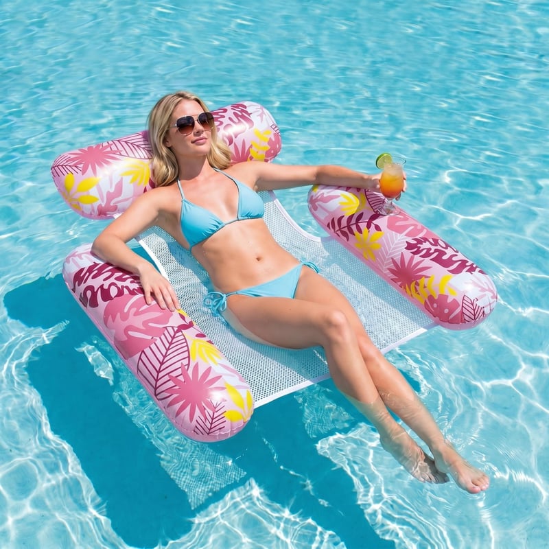 Saltea gonflabilă pentru piscină Wincany cu 3 tuburi și design anti-răsturnare, șezlong plutitor pentru adulți, accesoriu de vară 4 în 1 pentru plajă