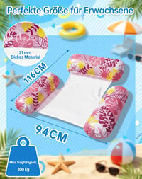 Saltea gonflabilă pentru piscină Wincany cu 3 tuburi și design anti-răsturnare, șezlong plutitor pentru adulți, accesoriu de vară 4 în 1 pentru plajă 6