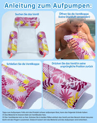 Saltea gonflabilă pentru piscină Wincany cu 3 tuburi și design anti-răsturnare, șezlong plutitor pentru adulți, accesoriu de vară 4 în 1 pentru plajă 4