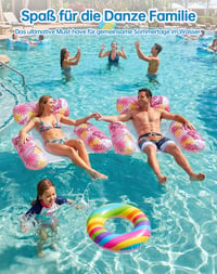 Saltea gonflabilă pentru piscină Wincany cu 3 tuburi și design anti-răsturnare, șezlong plutitor pentru adulți, accesoriu de vară 4 în 1 pentru plajă 8