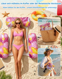 Saltea gonflabilă pentru piscină Wincany cu 3 tuburi și design anti-răsturnare, șezlong plutitor pentru adulți, accesoriu de vară 4 în 1 pentru plajă 7