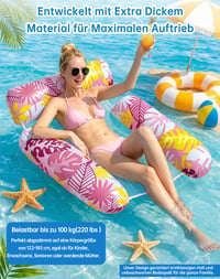Saltea gonflabilă pentru piscină Wincany cu 3 tuburi și design anti-răsturnare, șezlong plutitor pentru adulți, accesoriu de vară 4 în 1 pentru plajă 5