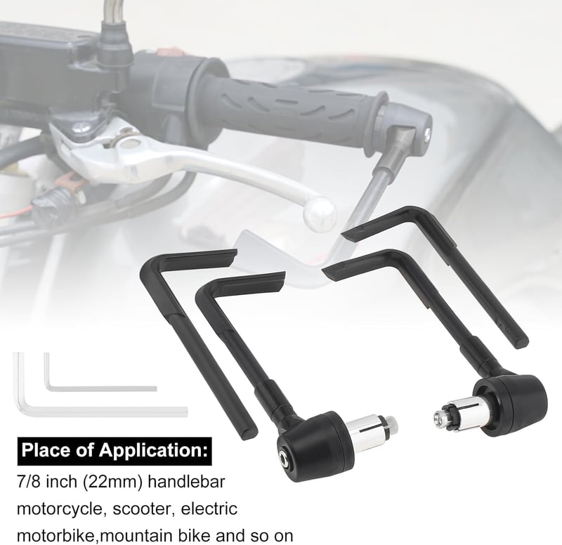 Windance 7/8" Alumínium Fék és Kuplung Kar Védő - Univerzális Motorkerékpár, Robogó, ATV és Hegyi Kerékpár Kormányvédő Szett Fekete