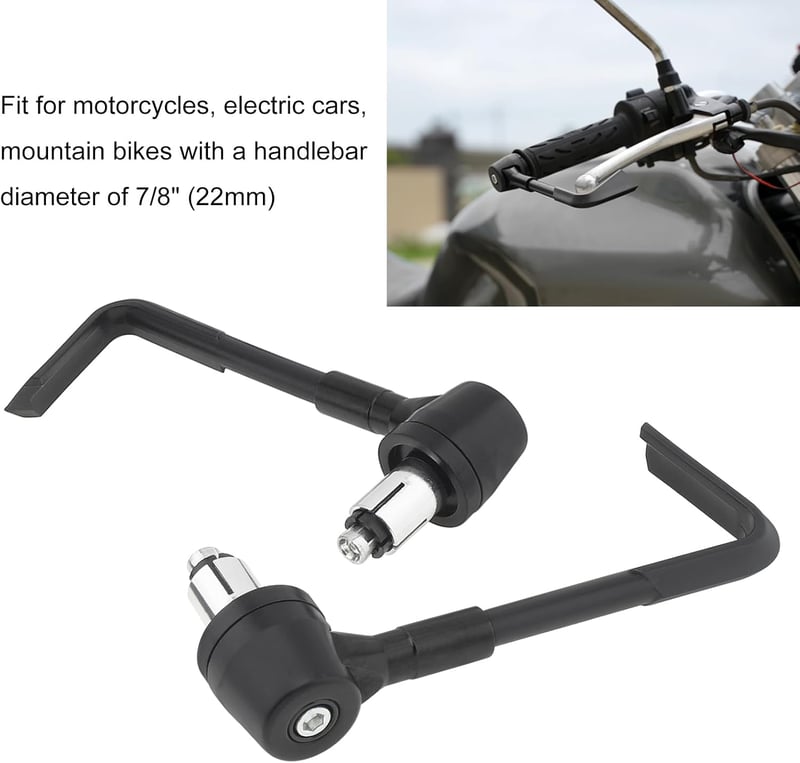 Windance 7/8" Alumínium Fék és Kuplung Kar Védő - Univerzális Motorkerékpár, Robogó, ATV és Hegyi Kerékpár Kormányvédő Szett Fekete