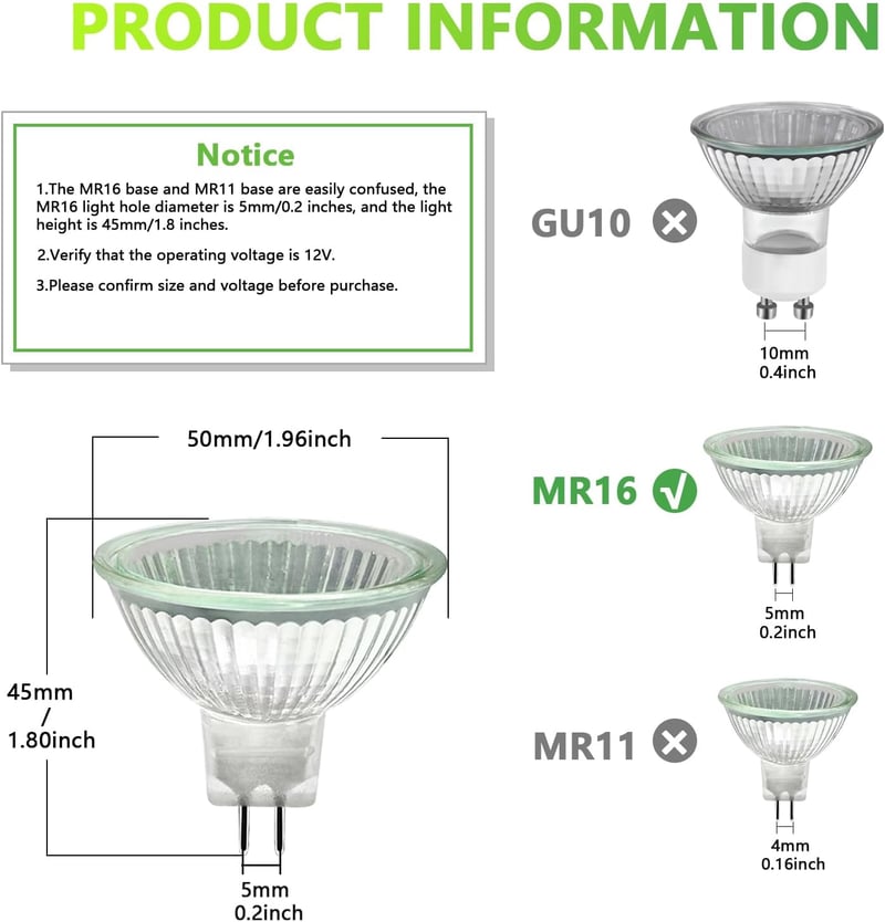WinDerMo MR16 halogén izzó 12V 20W GU5.3 dimmelhető 8db meleg fehér 2700K