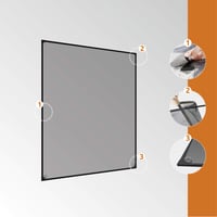 Windhager 04301 Sieťka proti hmyzu na okno s magnetickým rámom, bez vŕtania, antracitová, 100 x 120 cm, odolná voči UV žiareniu, jemná sieťovina, možnosť skrátenia 3