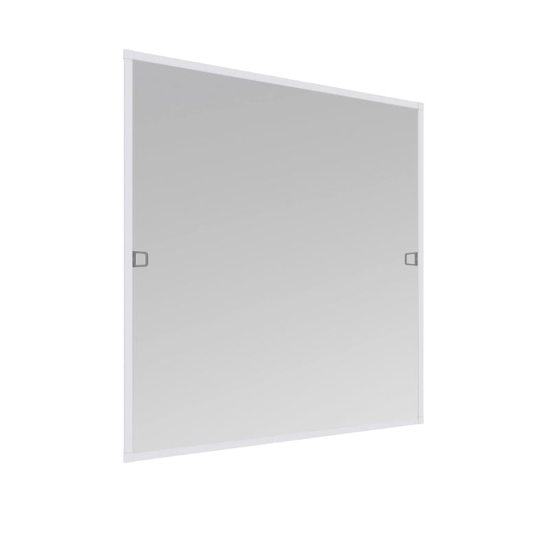 Windhager Basic 04504 Sieťka proti hmyzu na okno 100x120 cm s bielym hliníkovým rámom, montáž bez vŕtania, skracovateľná, ochrana proti muchám a komárom