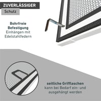 Windhager Basic 04504 Sieťka proti hmyzu na okno 100x120 cm s bielym hliníkovým rámom, montáž bez vŕtania, skracovateľná, ochrana proti muchám a komárom 5